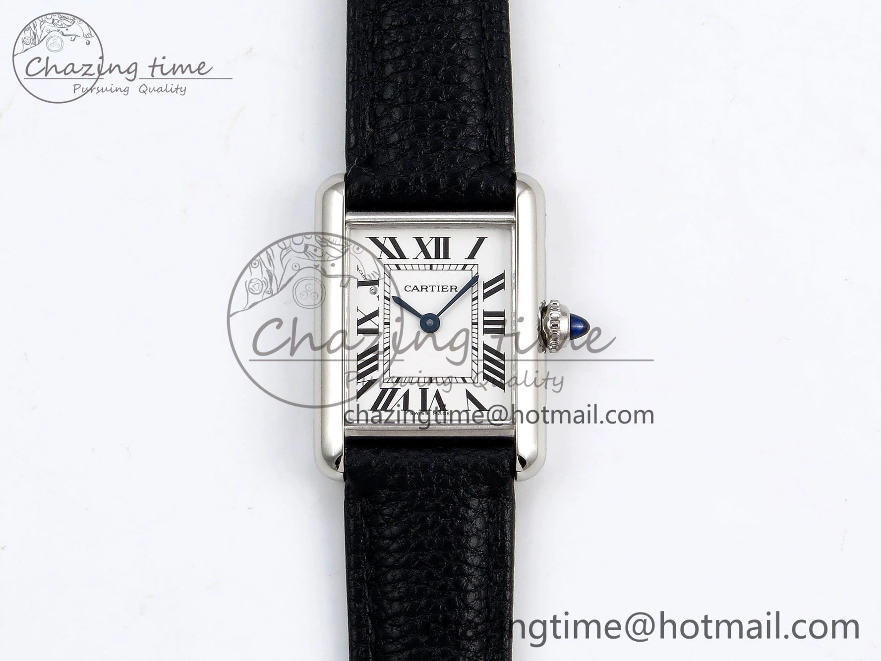 Tank Must Small SS 29mm DRF 1:1 Best Edition White Dial on Black Leather Strap Swiss Quartz MultiPurpose 5947