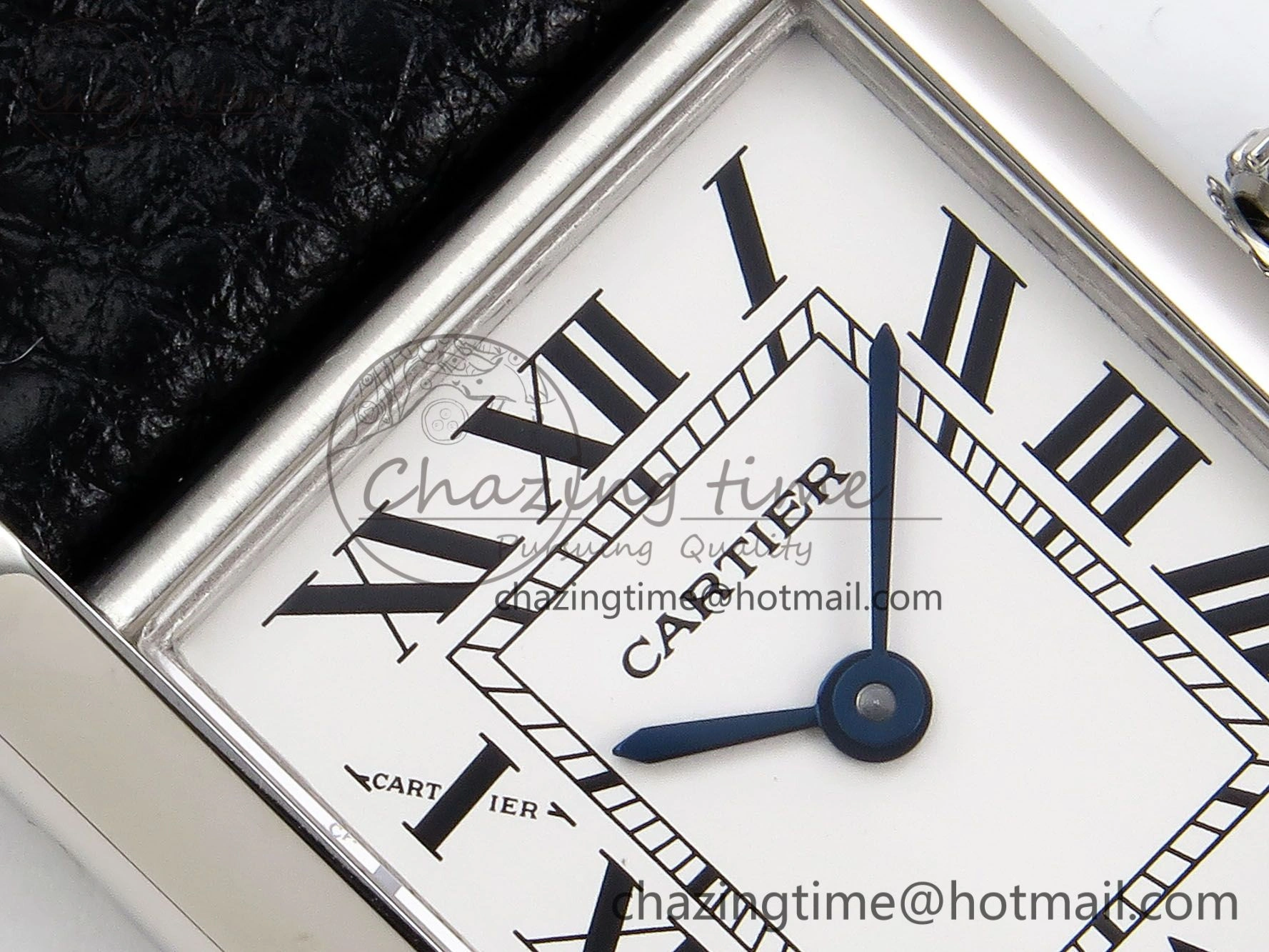 Tank Must Small SS 29mm DRF 1:1 Best Edition White Dial on Black Leather Strap Swiss Quartz MultiPurpose 5947