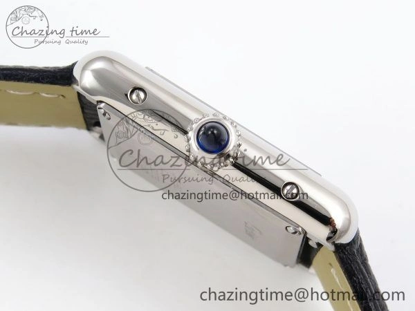 Tank Must Small SS 29mm DRF 1:1 Best Edition White Dial on Black Leather Strap Swiss Quartz MultiPurpose 5947