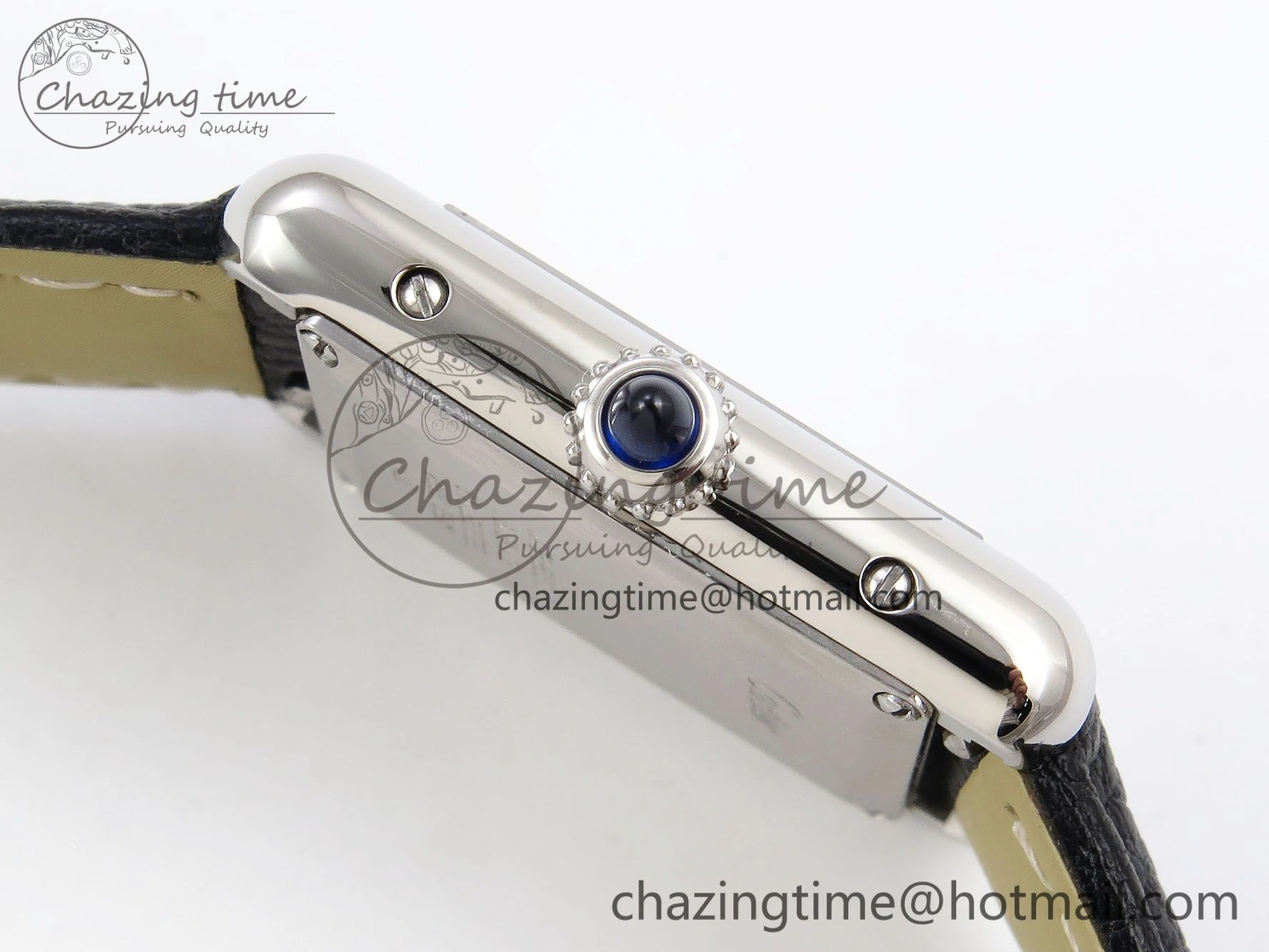 Tank Must Small SS 29mm DRF 1:1 Best Edition White Dial on Black Leather Strap Swiss Quartz MultiPurpose 5947