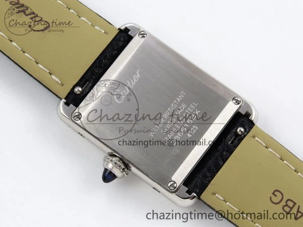 Tank Must Small SS 29mm DRF 1:1 Best Edition White Dial on Black Leather Strap Swiss Quartz MultiPurpose 5947