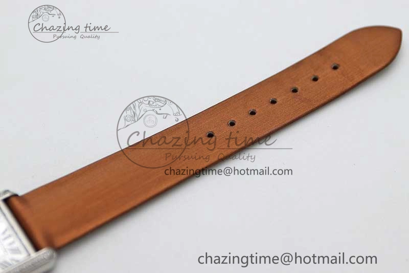 FashionForward Tank Must Small SS K11F 1:1 Best Edition White Dial Diamonds Bezel on Satin Leather Strap Ronda Quartz 6066