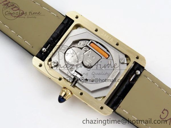 Tank Must Small YG 29mm DRF 1:1 Best Edition YG Dial on Black Leather Strap Swiss Quartz FastDry 5951