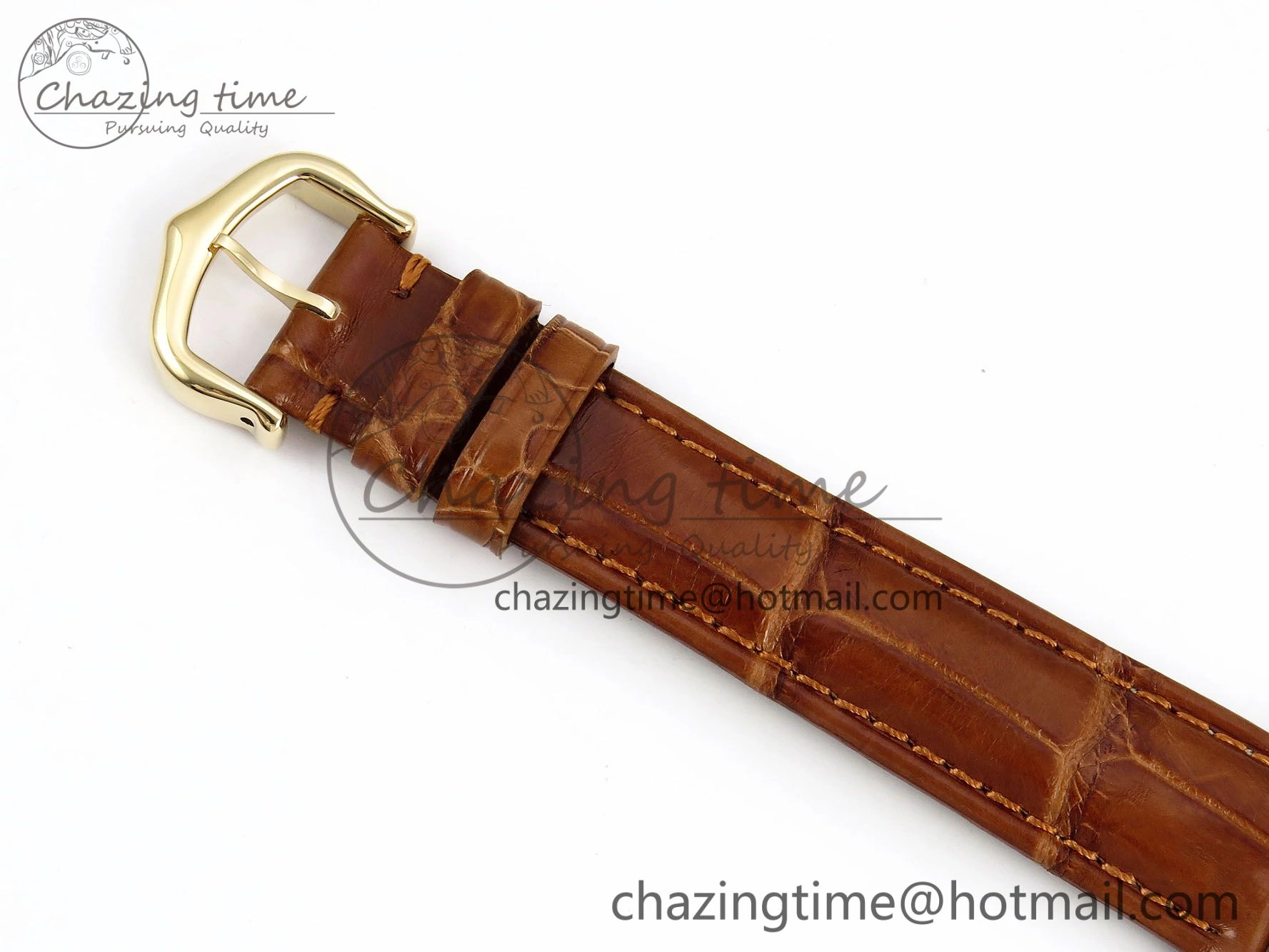 Refined Tank Must Small YG 29mm DRF 1:1 Best Edition YG Dial on Brown Leather Strap Swiss Quartz 5950