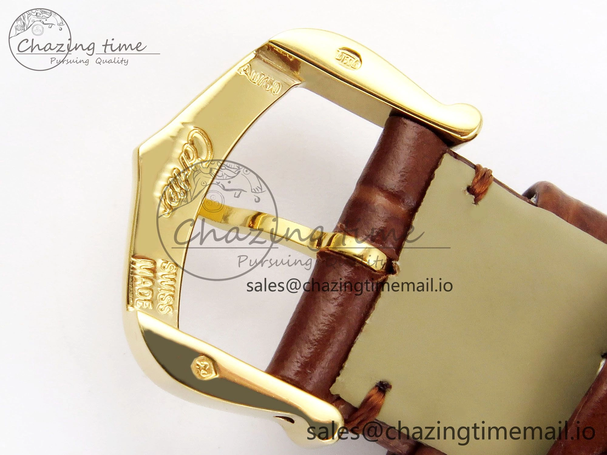 Timeless Tank Must YG 22mm AF 1:1 Best Edition White Dial on Brown Leather Strap Ronda Quartz 5888