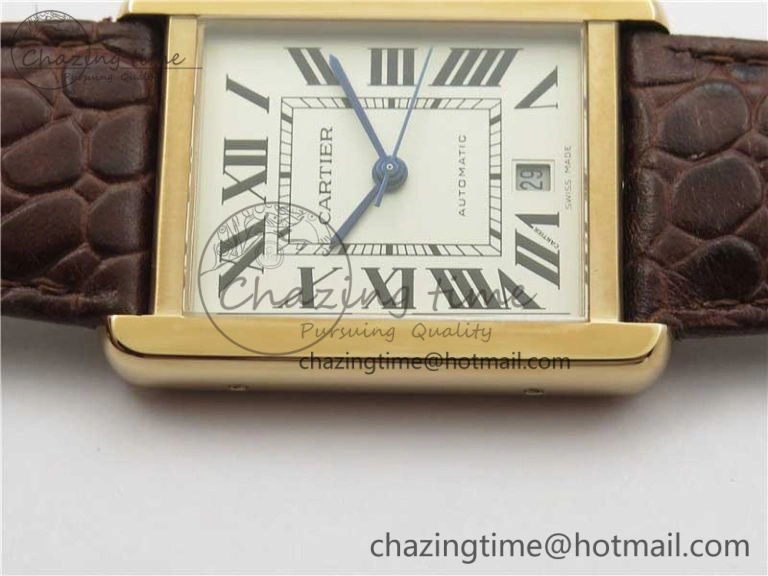 Tank Solo 31mm RG V9F 1:1 Best Edition White Dial on Brown Leather Strap MIYOTA EyeCatching 6093