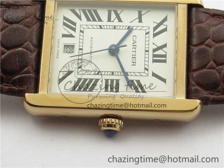 Tank Solo 31mm RG V9F 1:1 Best Edition White Dial on Brown Leather Strap MIYOTA EyeCatching 6093