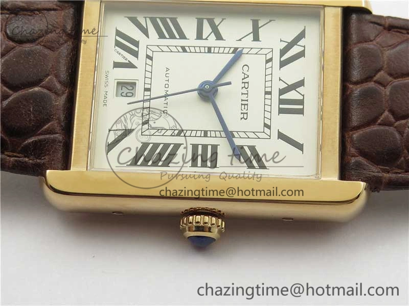 Tank Solo 31mm RG V9F 1:1 Best Edition White Dial on Brown Leather Strap MIYOTA EyeCatching 6093