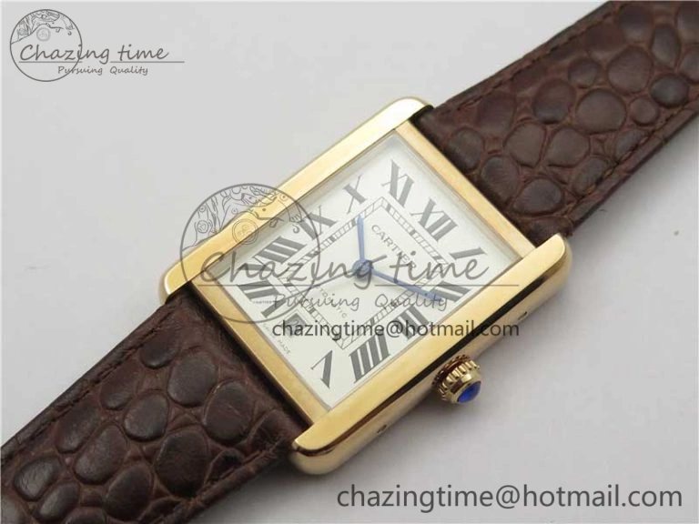 Tank Solo 31mm RG V9F 1:1 Best Edition White Dial on Brown Leather Strap MIYOTA EyeCatching 6093