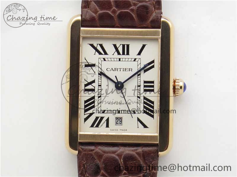 Tank Solo 31mm RG V9F 1:1 Best Edition White Dial on Brown Leather Strap MIYOTA EyeCatching 6093