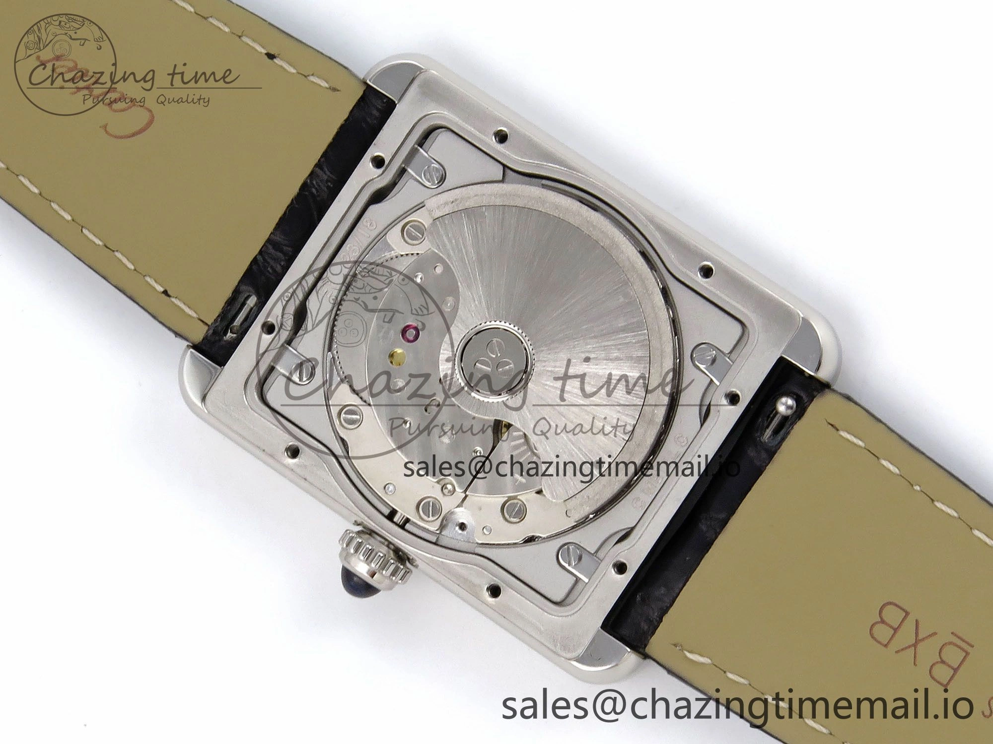 Tank Solo 31mm SS AF 1:1 Best Edition White Dial Diamonds Bezel on Black Croco Strap MIYOTA Efficient 5908