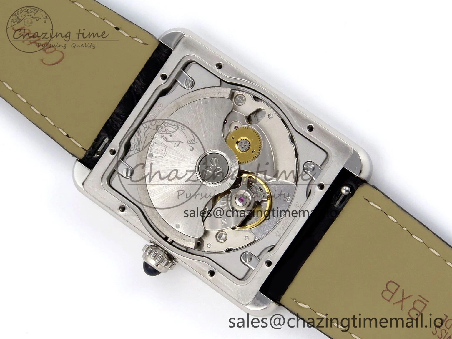 Tank Solo 31mm SS AF 1:1 Best Edition White Dial Diamonds Bezel on Black Croco Strap MIYOTA Efficient 5908