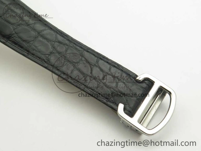 Stretchable Tank Solo 31mm SS KZF 1:1 Best Edition White Dial on Black Leather Strap MIYOTA 10657