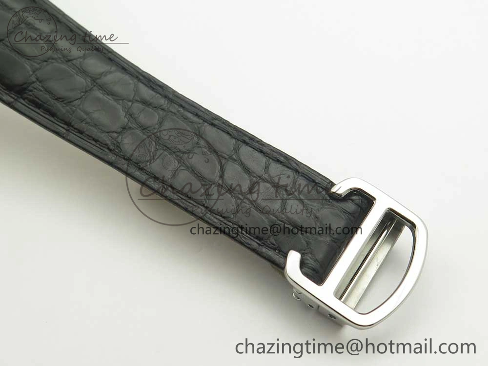 Stretchable Tank Solo 31mm SS KZF 1:1 Best Edition White Dial on Black Leather Strap MIYOTA 10657