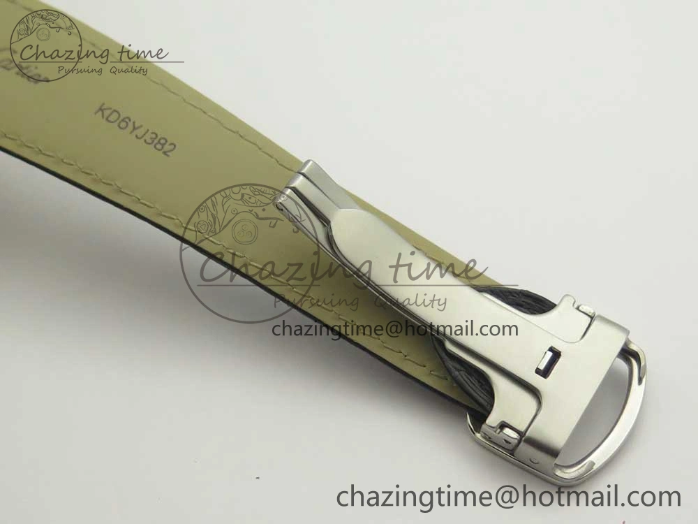 Stretchable Tank Solo 31mm SS KZF 1:1 Best Edition White Dial on Black Leather Strap MIYOTA 10657