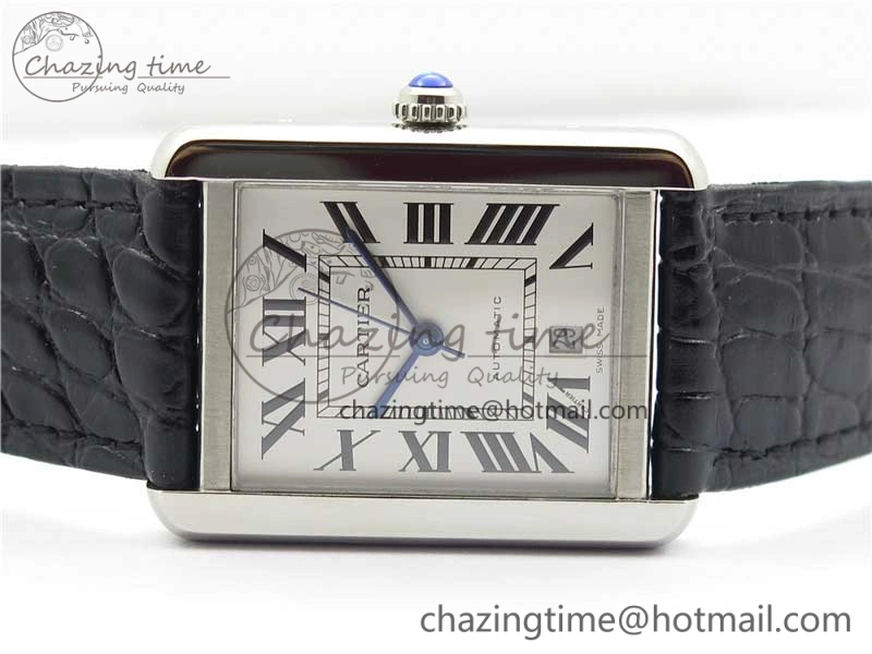 Tank Solo 31mm SS V9F 1:1 Best Edition White Dial on Black Leather Strap MIYOTA Popular 10452