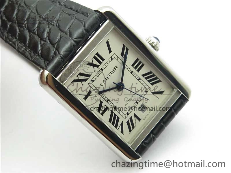 Tank Solo 31mm SS V9F 1:1 Best Edition White Dial on Black Leather Strap MIYOTA Popular 10452