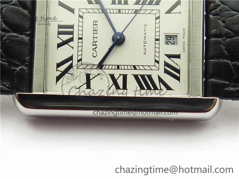 Tank Solo 31mm SS V9F 1:1 Best Edition White Dial on Black Leather Strap MIYOTA Popular 10452