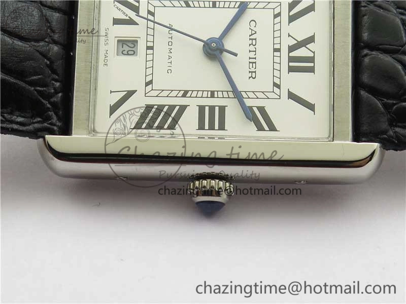 Tank Solo 31mm SS V9F 1:1 Best Edition White Dial on Black Leather Strap MIYOTA Popular 10452