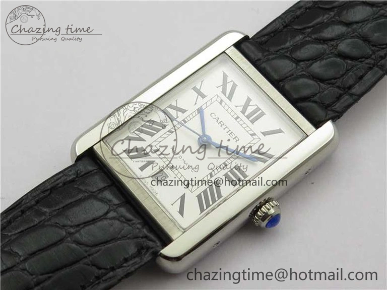 Tank Solo 31mm SS V9F 1:1 Best Edition White Dial on Black Leather Strap MIYOTA Popular 10452
