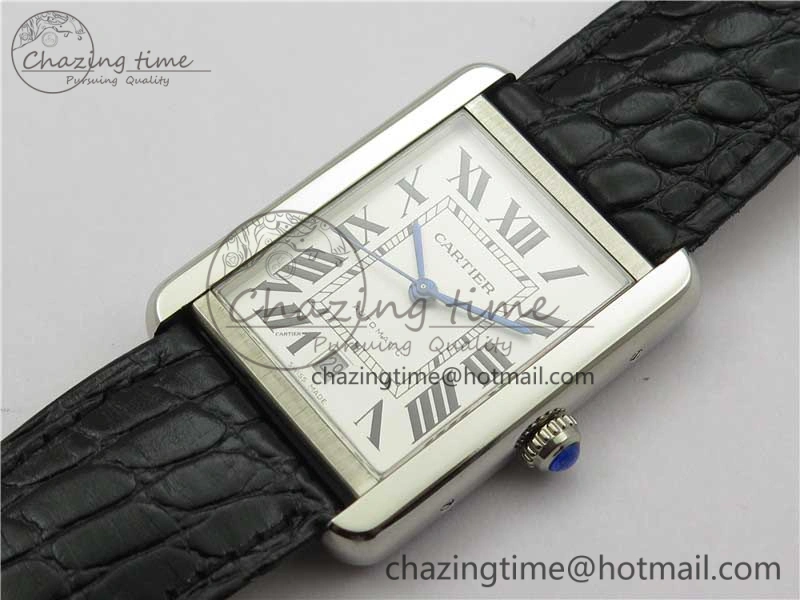 Tank Solo 31mm SS V9F 1:1 Best Edition White Dial on Black Leather Strap MIYOTA Popular 10452