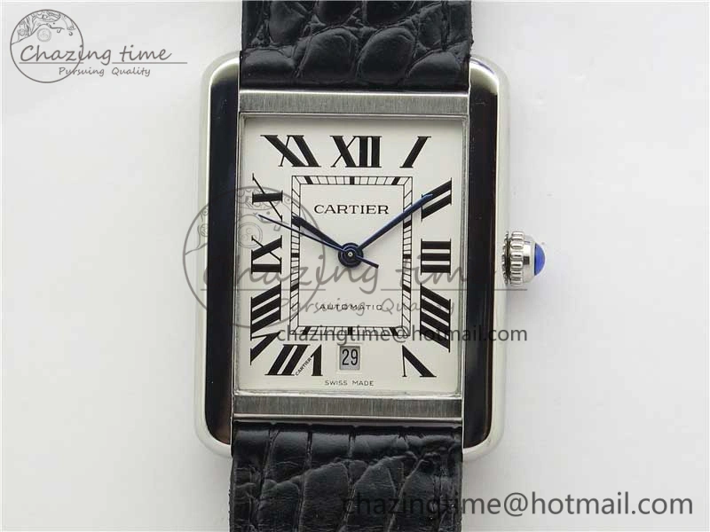 Tank Solo 31mm SS V9F 1:1 Best Edition White Dial on Black Leather Strap MIYOTA Popular 10452