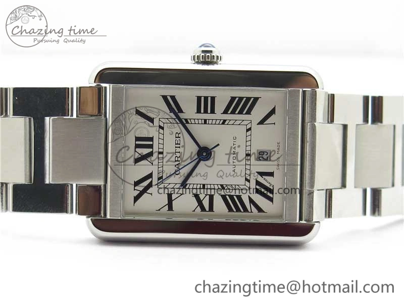 OdorResistant Tank Solo 31mm SS V9F 1:1 Best Edition White Dial on SS Bracelet MIYOTA 6096