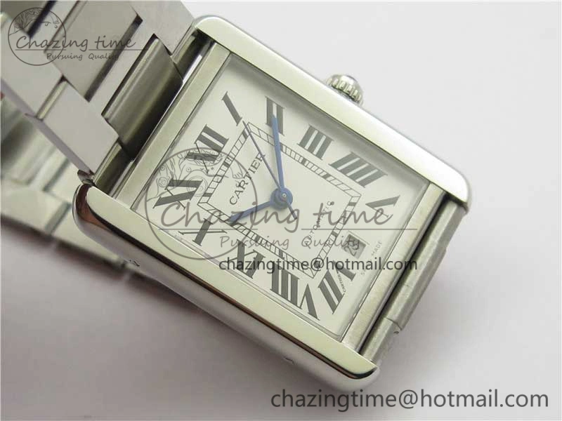 OdorResistant Tank Solo 31mm SS V9F 1:1 Best Edition White Dial on SS Bracelet MIYOTA 6096