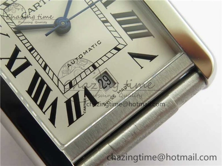OdorResistant Tank Solo 31mm SS V9F 1:1 Best Edition White Dial on SS Bracelet MIYOTA 6096