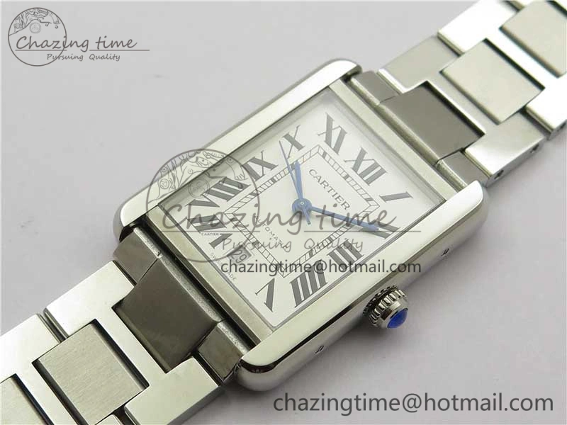 OdorResistant Tank Solo 31mm SS V9F 1:1 Best Edition White Dial on SS Bracelet MIYOTA 6096