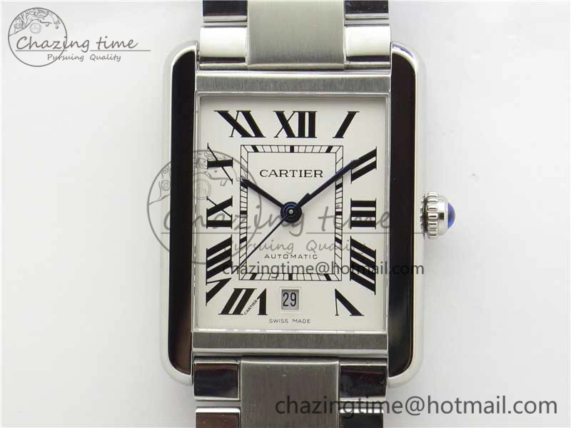OdorResistant Tank Solo 31mm SS V9F 1:1 Best Edition White Dial on SS Bracelet MIYOTA 6096