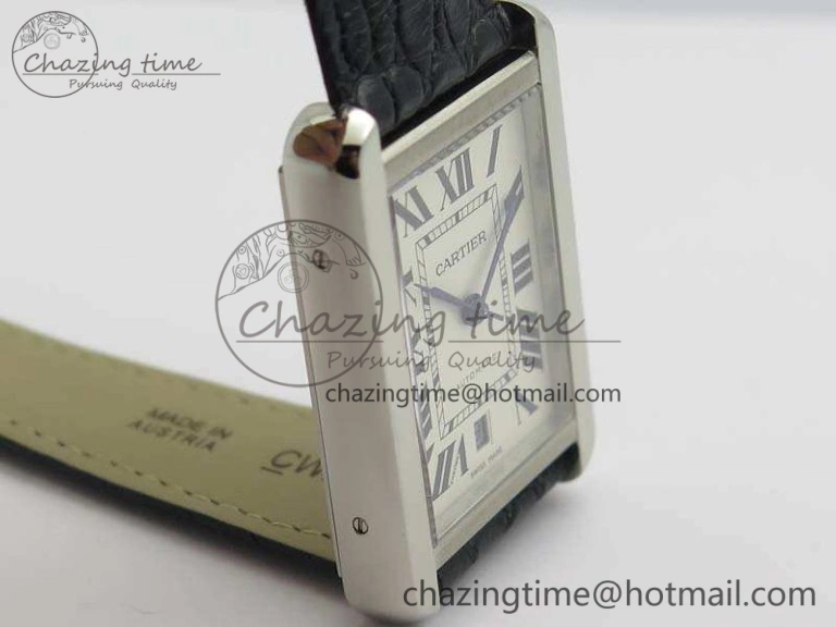 Flexible Tank Solo 31mm SS ZF 1:1 Best Edition White Dial On Black Leather Strap MIYOTA 6271