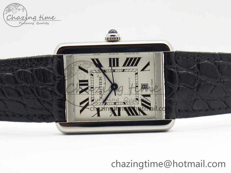 Flexible Tank Solo 31mm SS ZF 1:1 Best Edition White Dial On Black Leather Strap MIYOTA 6271