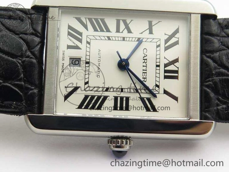Flexible Tank Solo 31mm SS ZF 1:1 Best Edition White Dial On Black Leather Strap MIYOTA 6271
