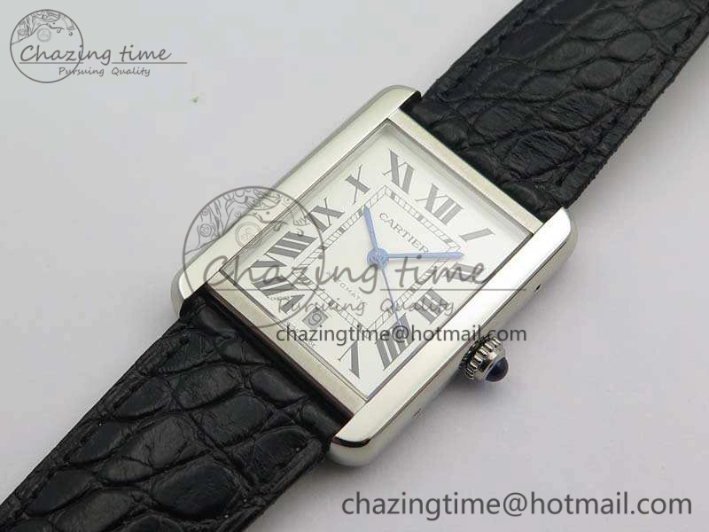 Flexible Tank Solo 31mm SS ZF 1:1 Best Edition White Dial On Black Leather Strap MIYOTA 6271