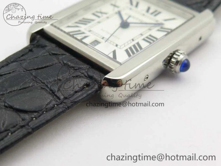 Flexible Tank Solo 31mm SS ZF 1:1 Best Edition White Dial On Black Leather Strap MIYOTA 6271