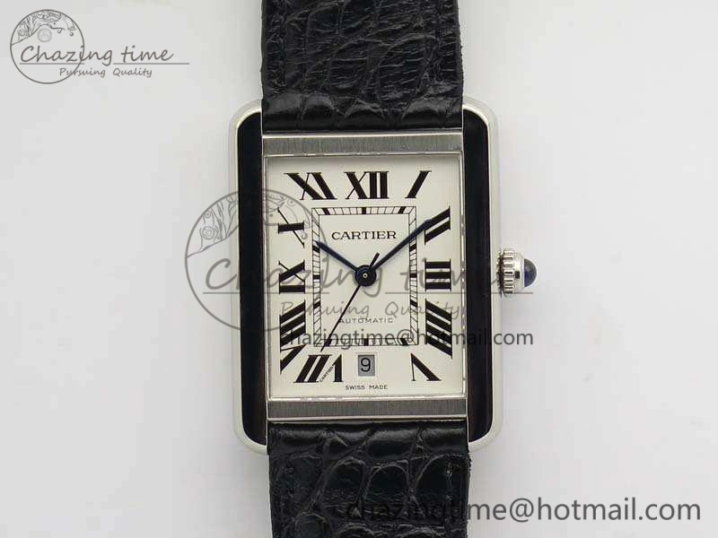 Flexible Tank Solo 31mm SS ZF 1:1 Best Edition White Dial On Black Leather Strap MIYOTA 6271