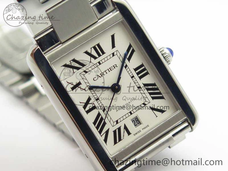 Tank Solo 31mm SS ZF 1:1 Best Edition White Dial On SS Bracelet MIYOTA Bright 6269
