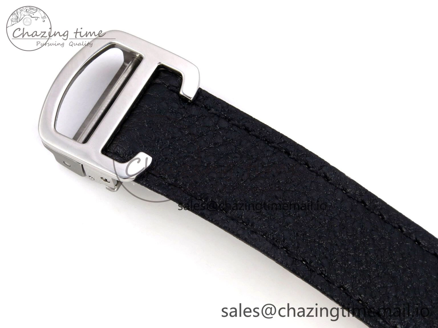 Bright Tank Solo Ladies 25mm SS AF 1:1 Best Edition White Dial Diamonds Bezel on Black Leather Strap Ronda Quartz 5911