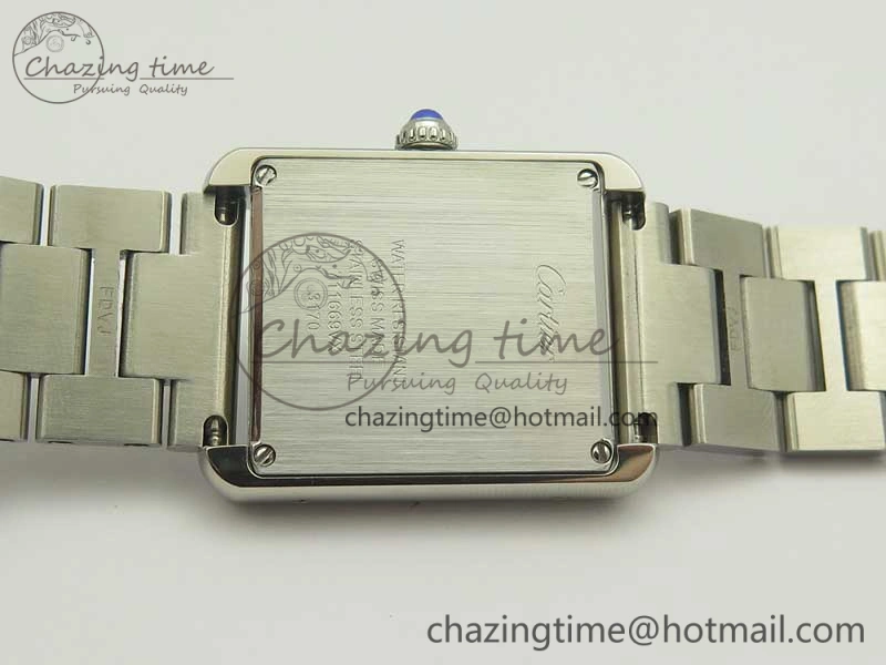 ZipUp Tank Solo Ladies 25mm SS Diamond Bezel K11F 1:1 Best Edition White Dial on SS Bracelet Ronda Quartz 6201