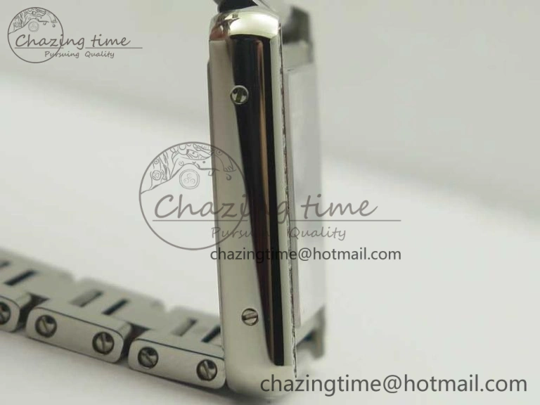 ZipUp Tank Solo Ladies 25mm SS Diamond Bezel K11F 1:1 Best Edition White Dial on SS Bracelet Ronda Quartz 6201
