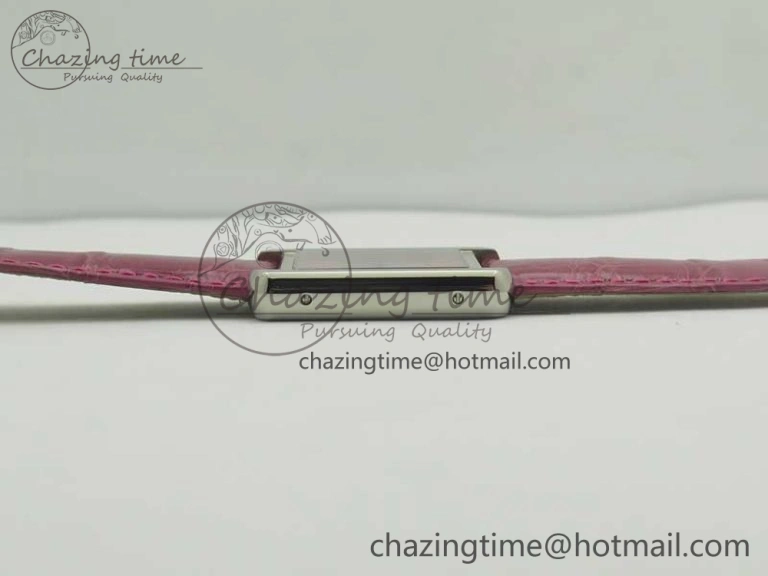 ComfortFit Tank Solo Ladies 25mm SS K11 1:1 Best Edition Pink Dial on Pink Leather Strap Ronda Quartz 10684
