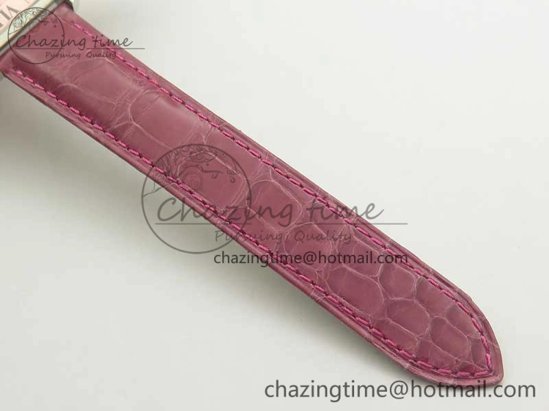 ComfortFit Tank Solo Ladies 25mm SS K11 1:1 Best Edition Pink Dial on Pink Leather Strap Ronda Quartz 10684