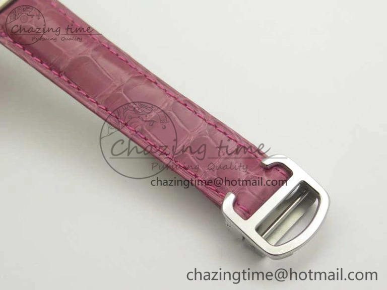 ComfortFit Tank Solo Ladies 25mm SS K11 1:1 Best Edition Pink Dial on Pink Leather Strap Ronda Quartz 10684