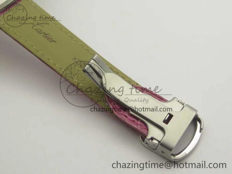 ComfortFit Tank Solo Ladies 25mm SS K11 1:1 Best Edition Pink Dial on Pink Leather Strap Ronda Quartz 10684
