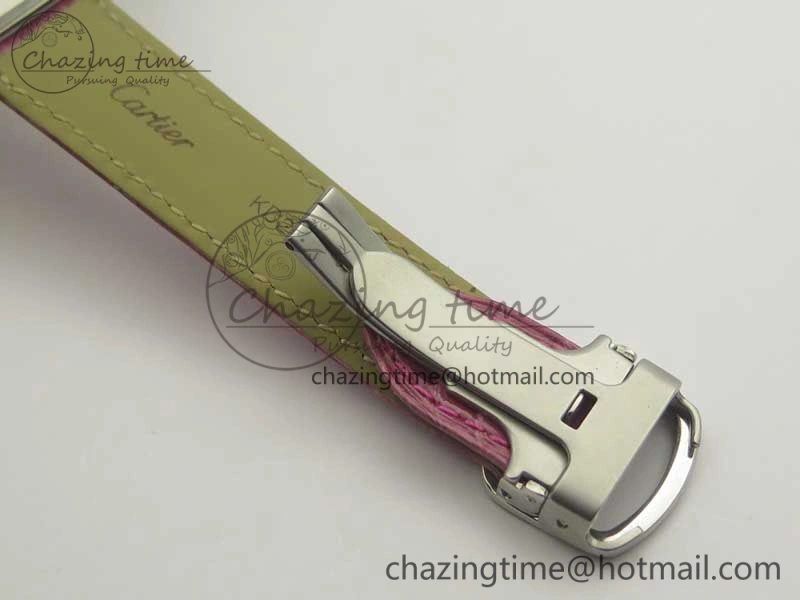 ComfortFit Tank Solo Ladies 25mm SS K11 1:1 Best Edition Pink Dial on Pink Leather Strap Ronda Quartz 10684