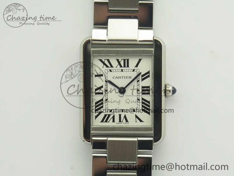 Breathable Tank Solo Ladies 25mm SS K11F 1:1 Best Edition White Dial on SS Bracelet Ronda Quartz 6202