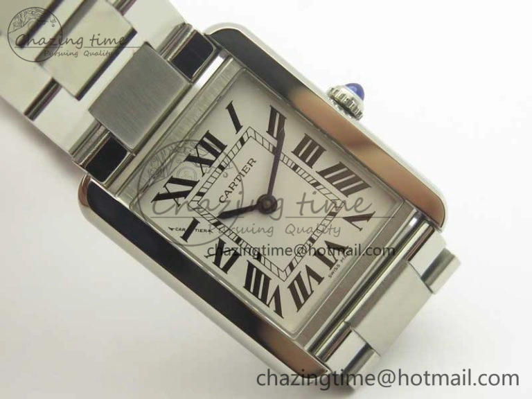 Breathable Tank Solo Ladies 25mm SS K11F 1:1 Best Edition White Dial on SS Bracelet Ronda Quartz 6202