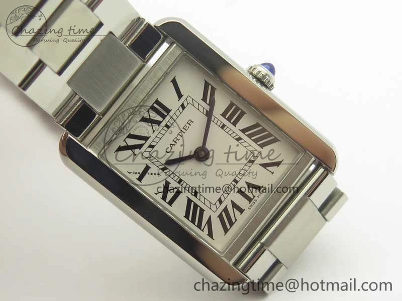 Breathable Tank Solo Ladies 25mm SS K11F 1:1 Best Edition White Dial on SS Bracelet Ronda Quartz 6202
