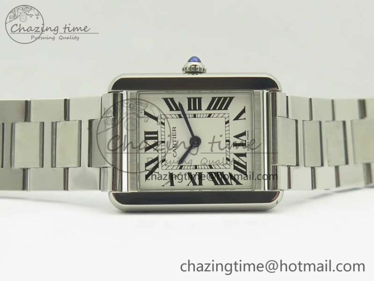 Breathable Tank Solo Ladies 25mm SS K11F 1:1 Best Edition White Dial on SS Bracelet Ronda Quartz 6202
